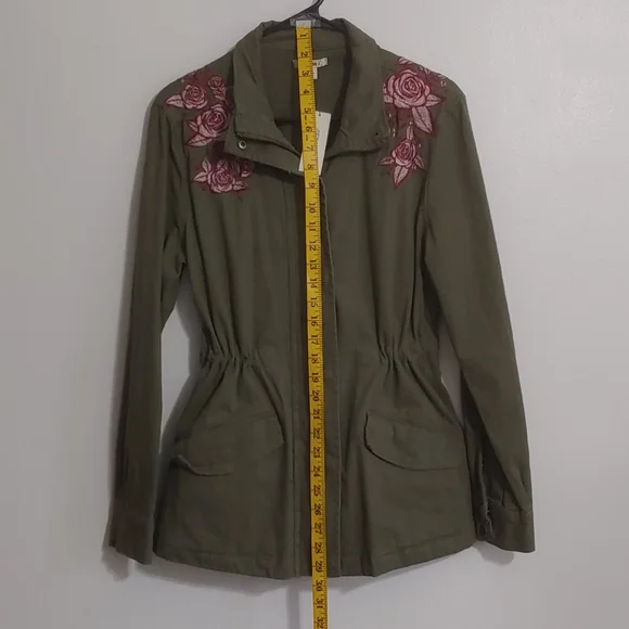 Francesca’s Military Style Olive Green Jacket - Picture 13 of 15